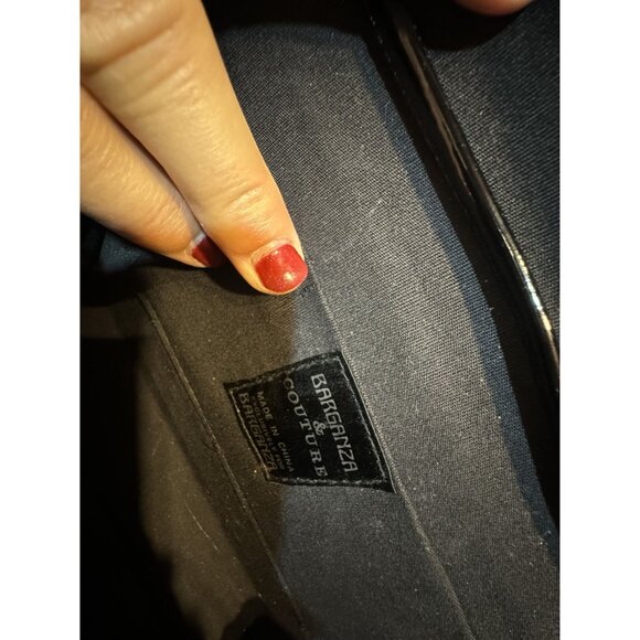 Vintage Braganza & Couture Black Patent Leather Clutch Bag With Strap Clutch - Picture 4 of 4